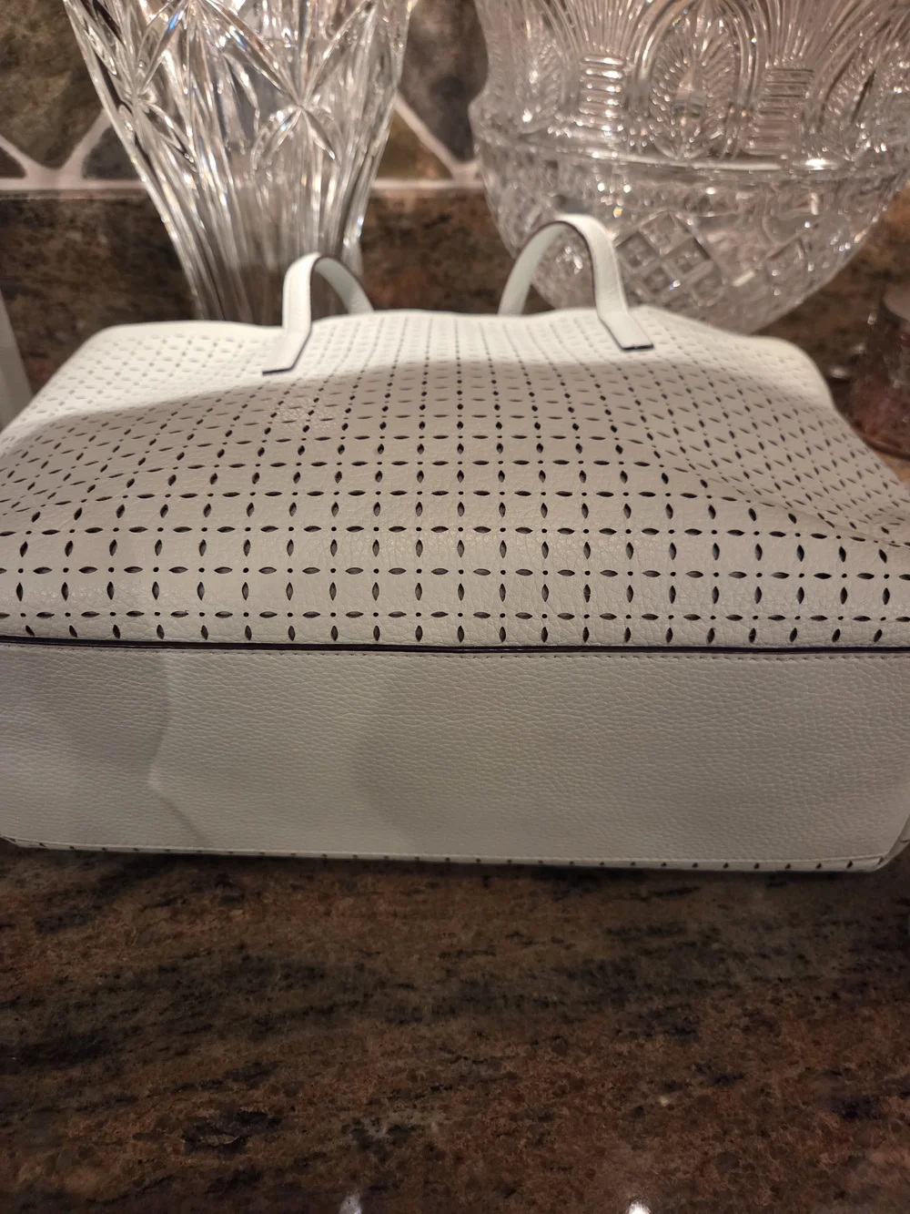 kate spade Pale Green Perforated Leather Tote with Wristlet
